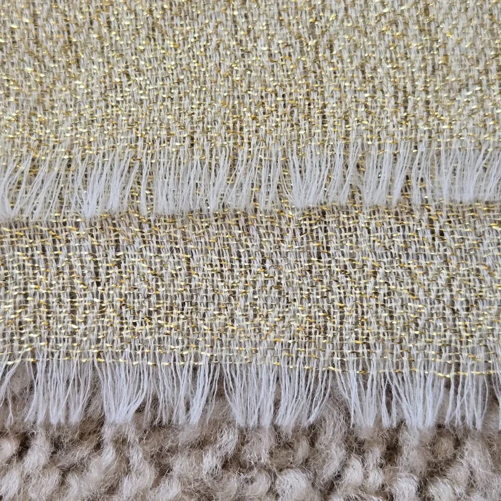 NWOT Cashmere Scarf GOLD & Blue